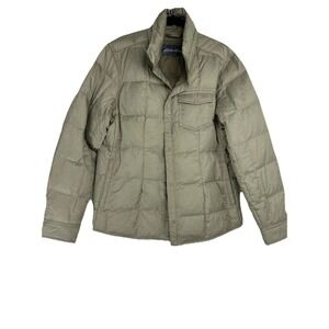 Eddie Bauer Women's Down Puffer Jacket Size XL Tan Snap Outdoors Packable